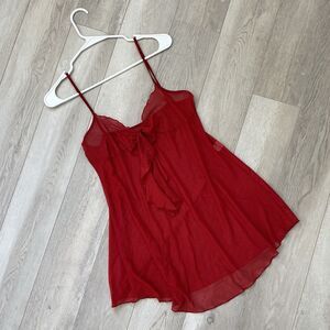 LeBeaute Sheer Babydoll Cami Tank Top Red (medium) sexy whimsygoth lingerie